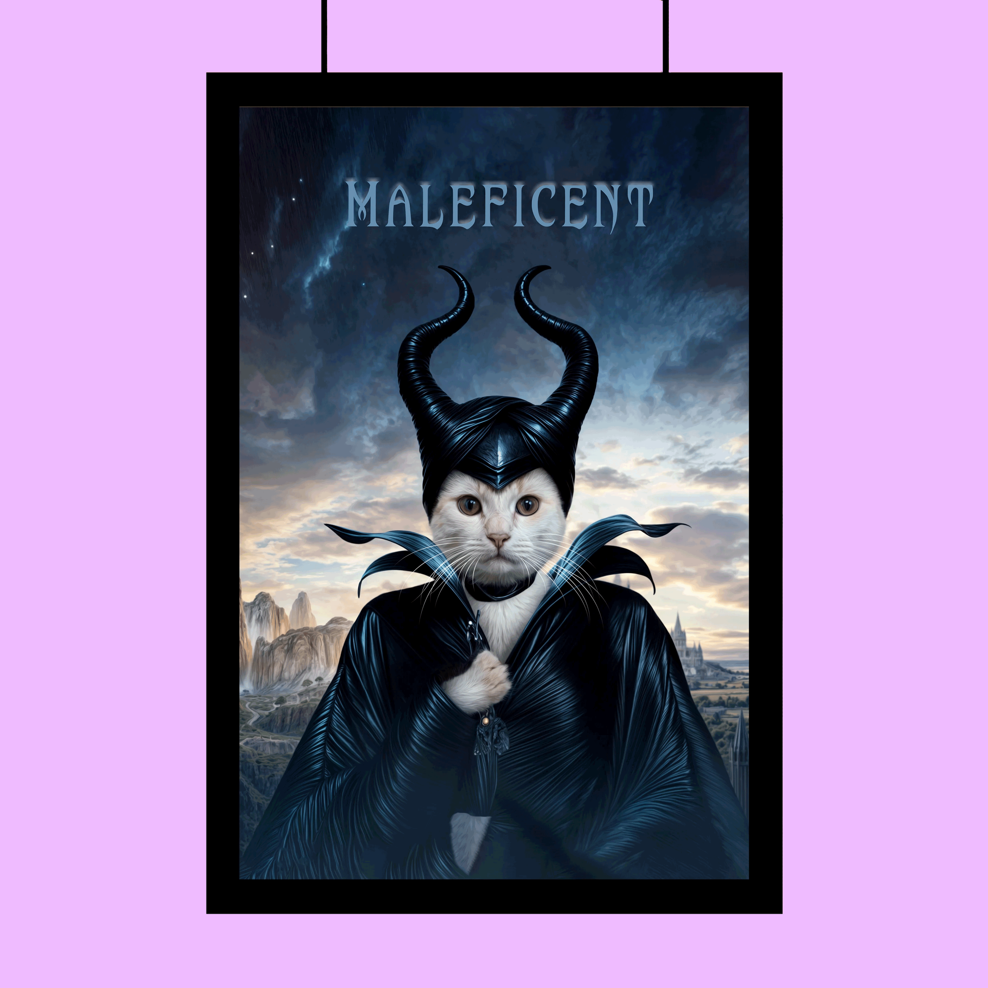 Pet Maleficent Halloween Pet Portrait - Custom Pet Portrait